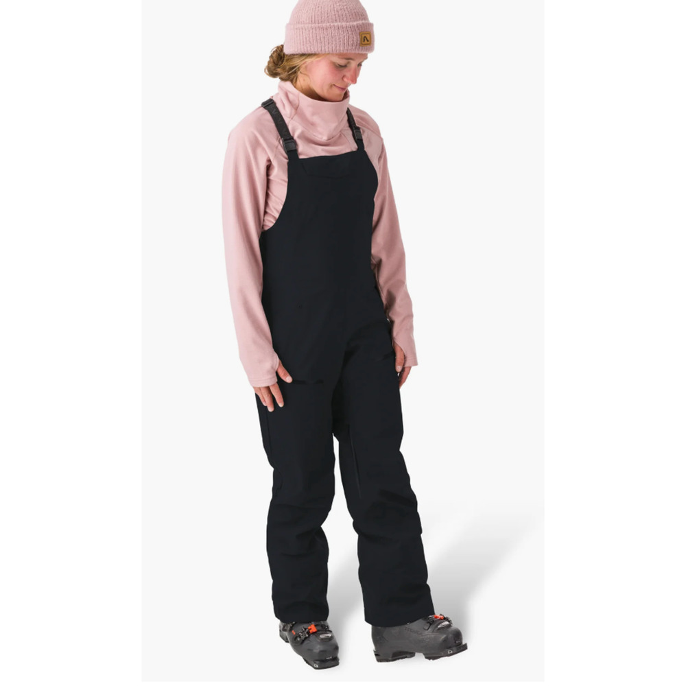 FLYLOW Women's Moxie Bib Pants Size 12 NWT Current Season Black Ski Snowboard
